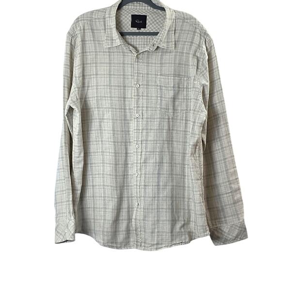 Rails Mens Sz XXL Owens Beige Gray 100% Cotton Beach Preppy Long Sleeve Shirt - Picture 1 of 12